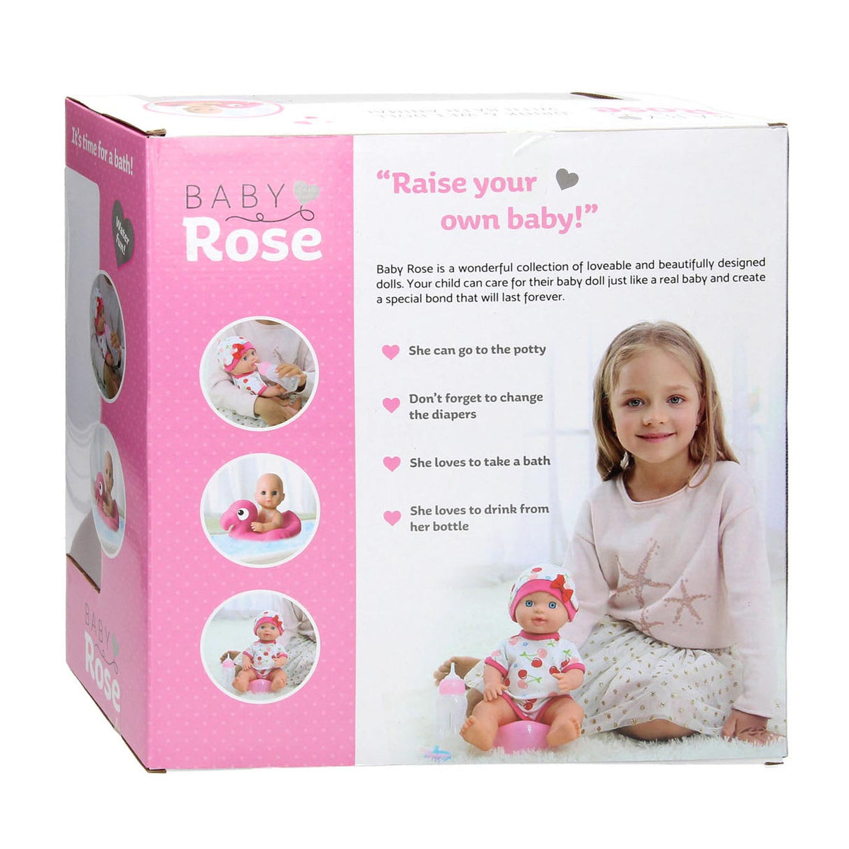 Johntoy John Toy Baby Rose Trink- und Natursektpuppe 30 cm