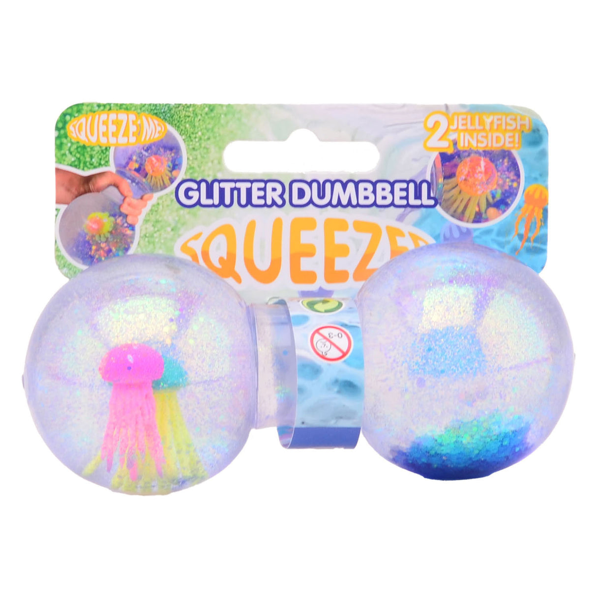 Johntoy Glitzer-Squeeze-Hantel mit Qualle