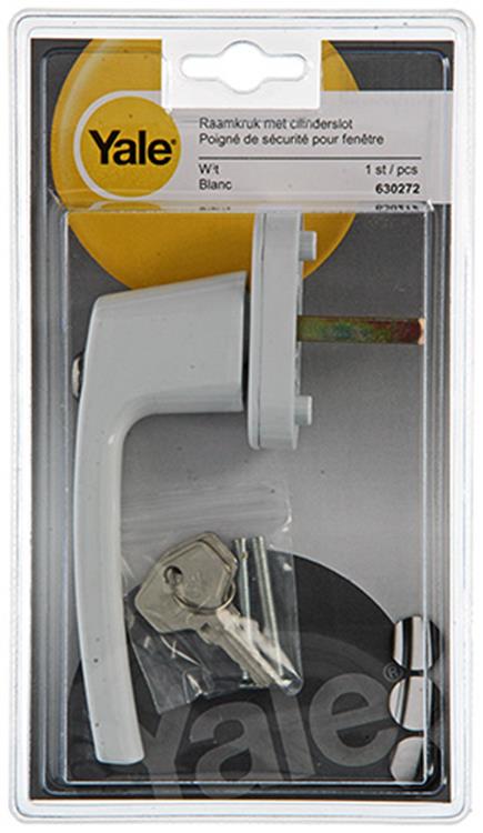 Yale 1019088 - 1 raamkruk met cilinderslot, wit | 2 stuks