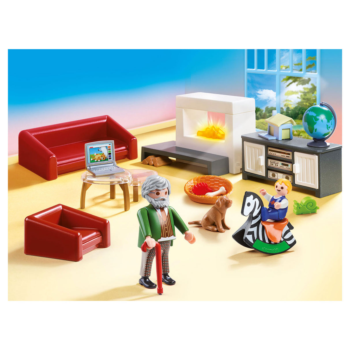 Playmobil-Puppenhaus-Wohnzimmer mit Kamin - 70207