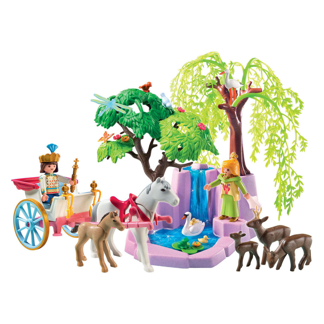 Playmobil Prinz und Prinzessin mit Kutsche und Wasserfall – 5021