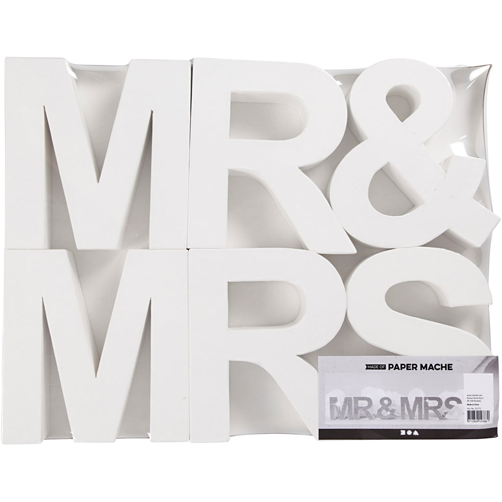 Https: www.cchobby.nl letters-mr-mrs-h-17-5-cm-d-4-5-cm-white-1-set