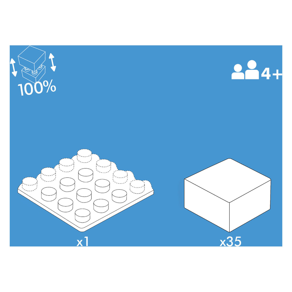 Hubelino Blockpuzzle Dinosaurierwelt - 35 Teile.