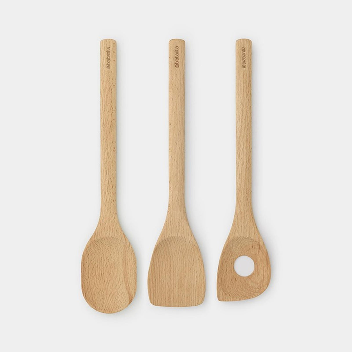 Brabantia Profil-Küchengeschirr-Set – 3-teilig – Buchenholz