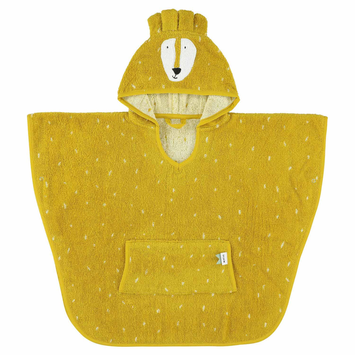 Trixie Poncho - mr. Löwe – 100 % Bio-Baumwolle – Kinder-Badeumhang mit Kapuze – mit schönen Details