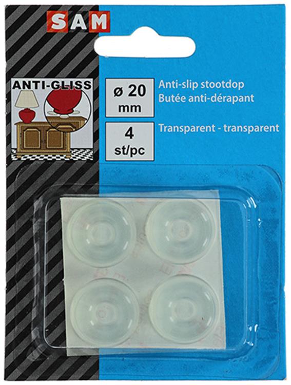 Mack 1047678 - anti-slip stootdop transparant ø 20 mm 4 st pcs | 12 stuks