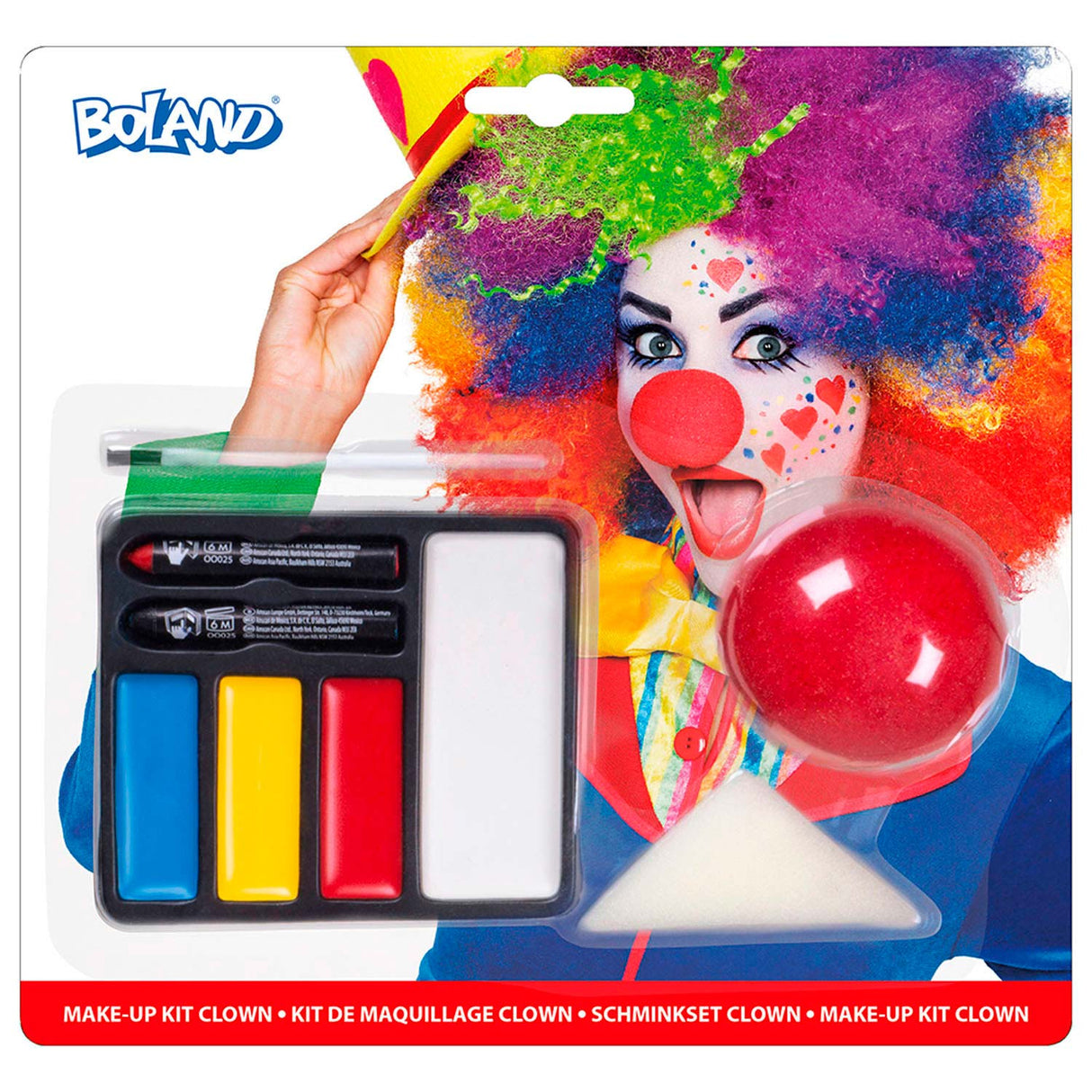 Boland Gesichtsbemalungsset Clown mit Clownsnase