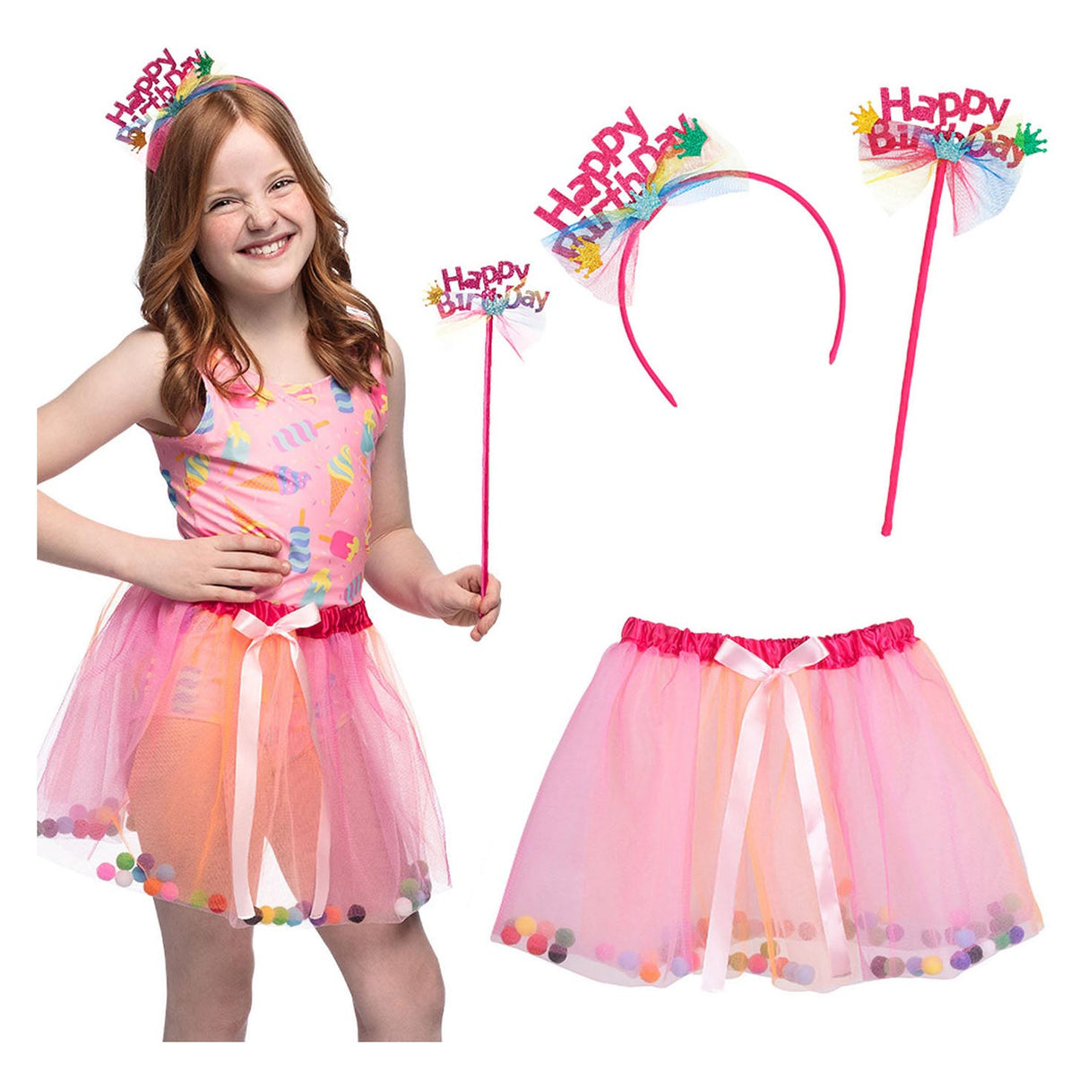 Boland Feen-Rosa-Happy-Birthday-Kostümset