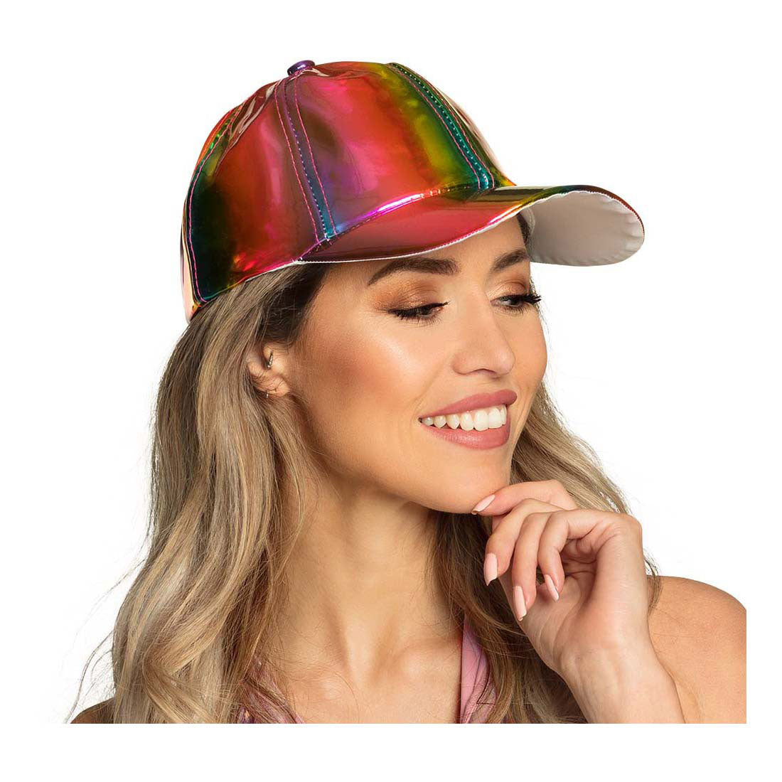 Boland Mütze Holo Regenbogen 25cm verstellbar