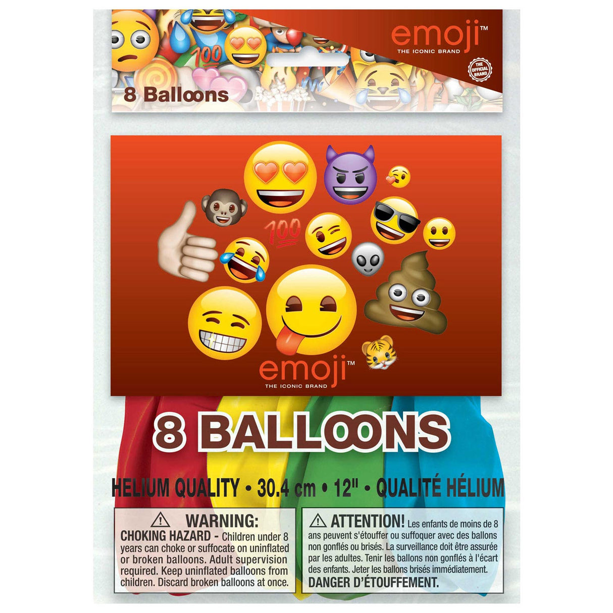 Haza Whitebeard-Luftballons Emoji, 8 Stück.
