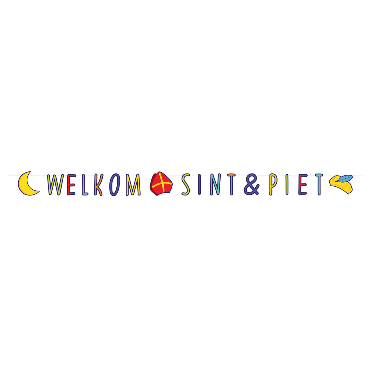 Haza Witbaard Buchstabengirlande „Welcome Saint Piet“, 285 cm