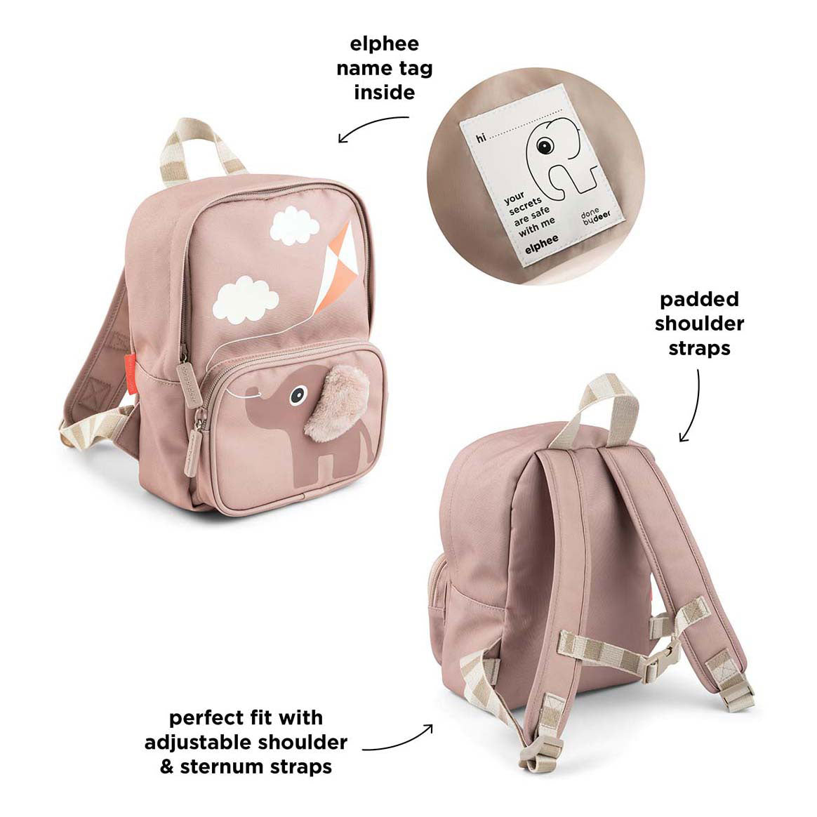 Done by Deer Kinderrucksack Elphee Pink 4 l