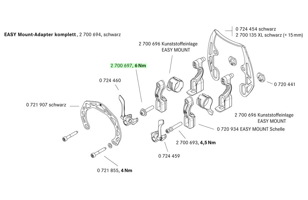 Magura Zentralbefestigungsschraube Easy Mount Adapter M6 T25