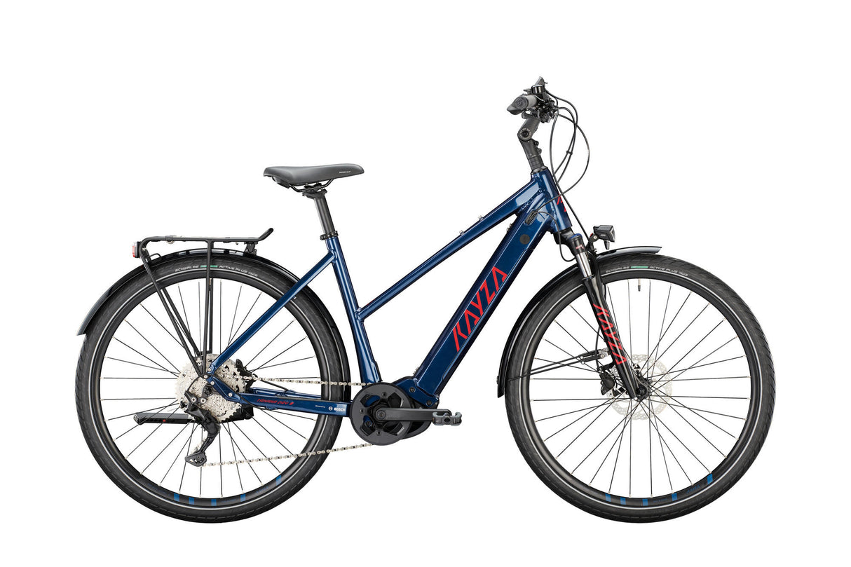 Kayza Elektro-Trekkingrad Tanana Dry 8 Mod. 22 E-Bike Tanana Dry 8 28 55 Trap.10SP Blau Rot