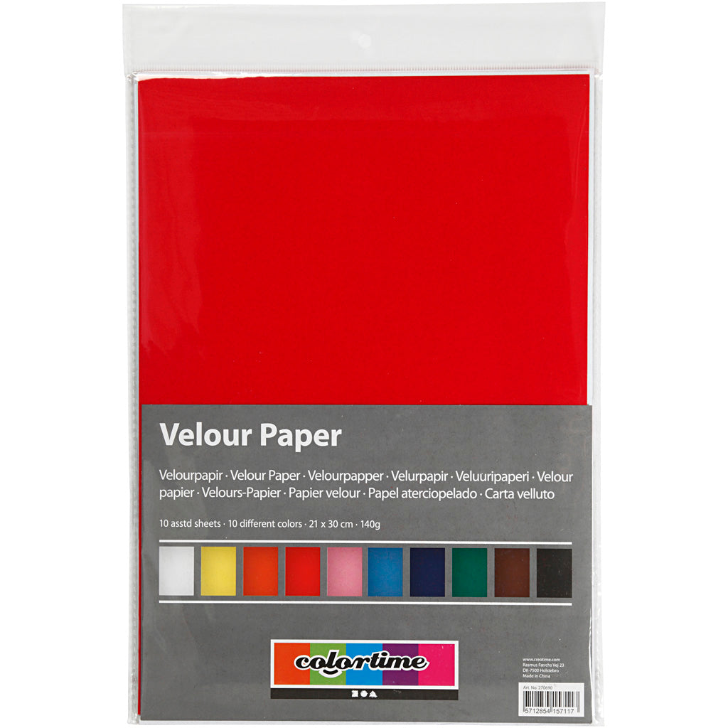 Creativ Company Velourspapier Farbe A4, 10 Blatt