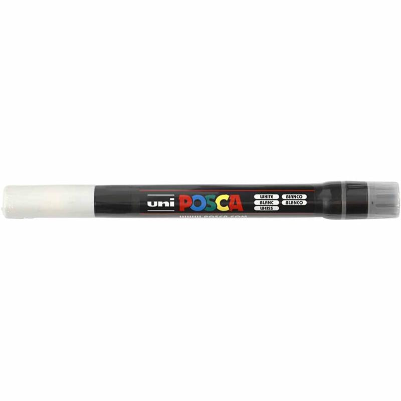 Uni-Posca Posca-Marker, Größe PCF350, Strichbreite 1-10 mm, Pinsel, weiß, 1 Stück