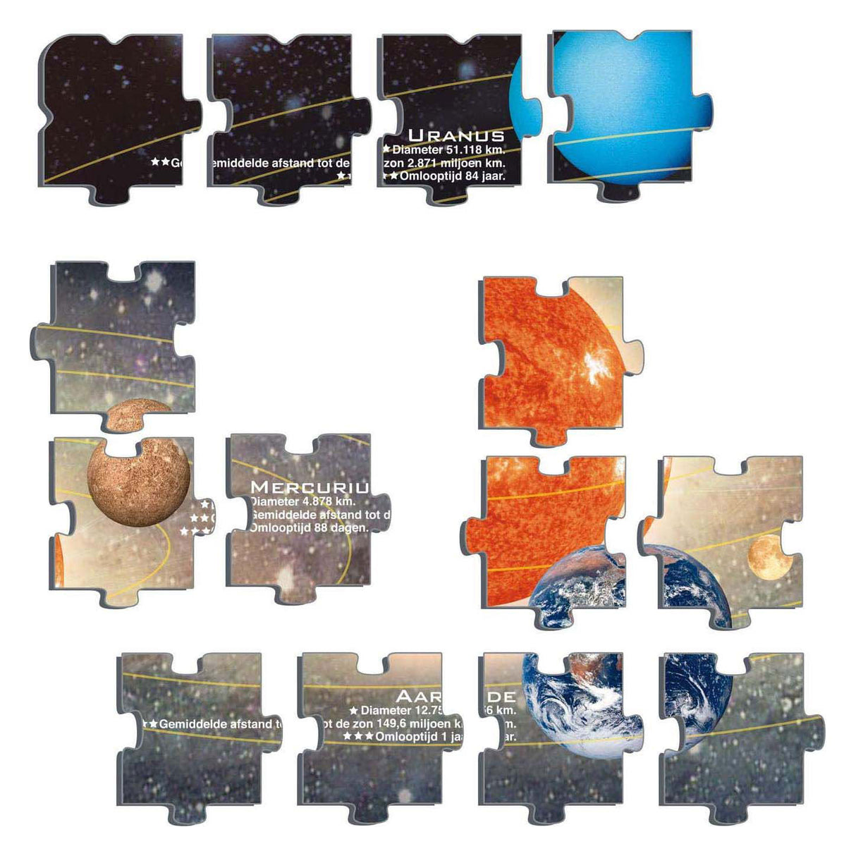 Selecta Larsen Puzzle Das Sonnensystem, 70 Teile.