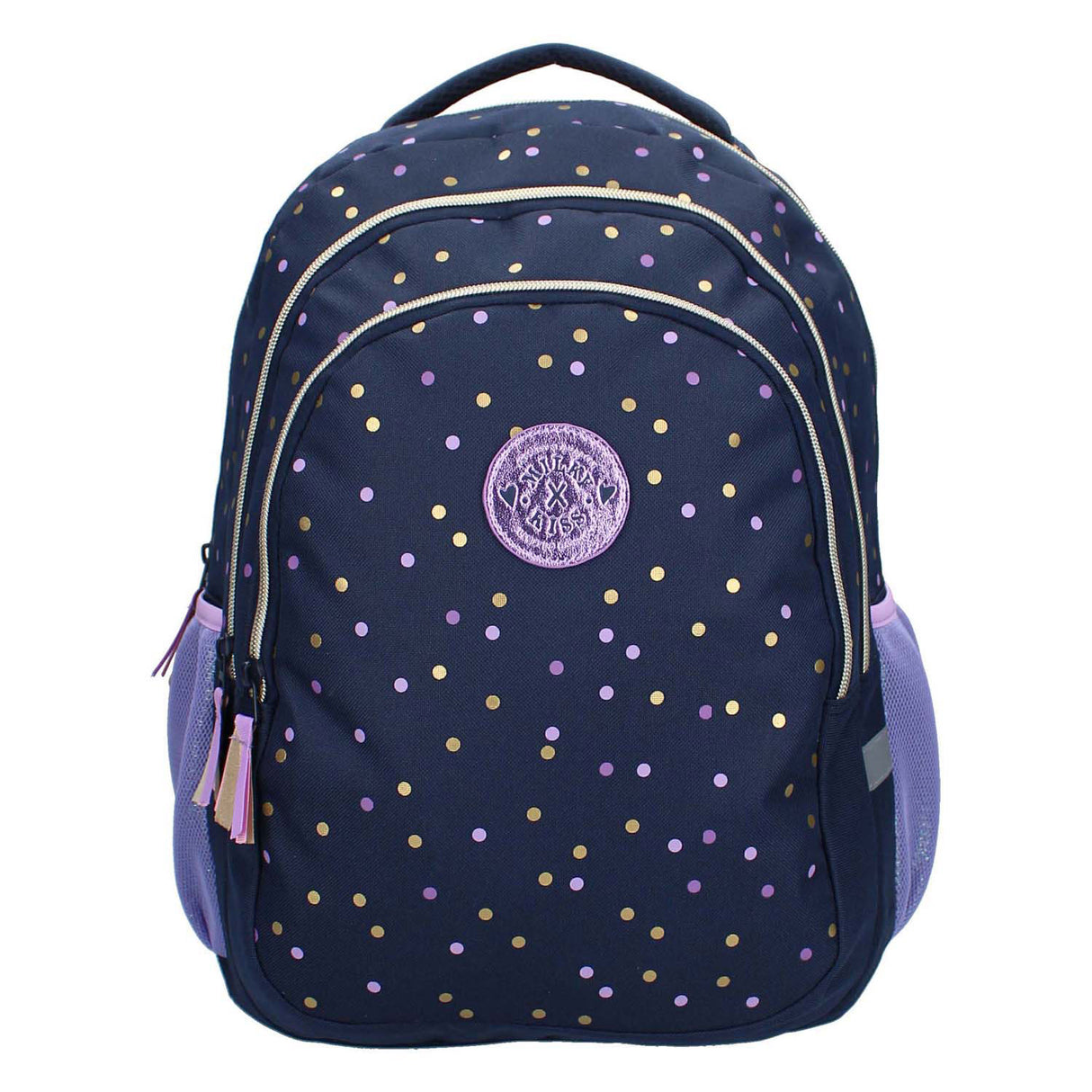 Milky Kiss Rucksack Dotted Delight Lila Gold Punkte, 3 Fächer