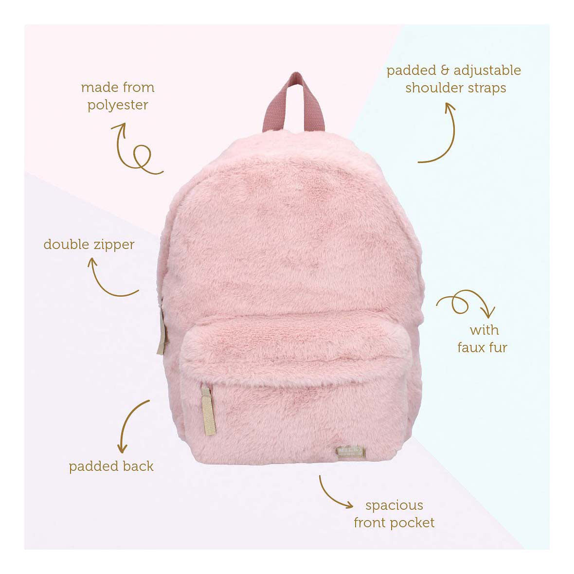 Milky Kiss Rucksack der Wow-Faktor Pink 37 x 26 x 12 cm