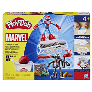Play-Doh Marvel Spider-Man Wurf- und Schnittspielset – Modelliermasse – inklusive 2 Figuren