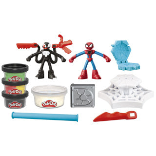 Play-Doh Marvel Spider-Man Wurf- und Schnittspielset – Modelliermasse – inklusive 2 Figuren