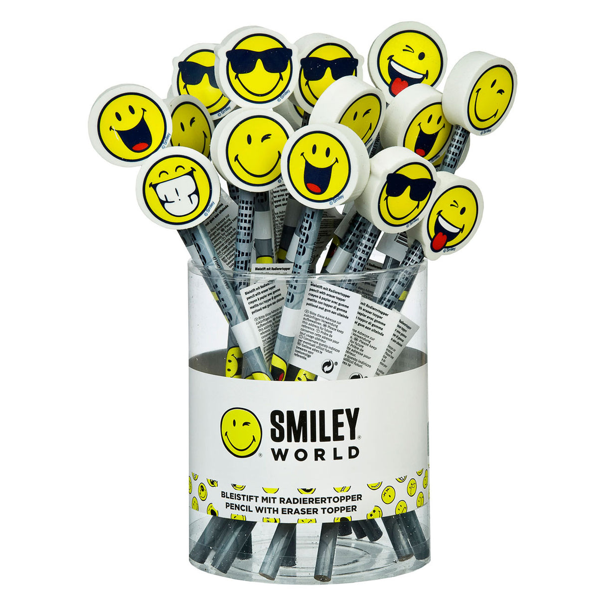 Undercover-Bleistift-Smiley mit Radiergummi-Aufsatz, pro Stück