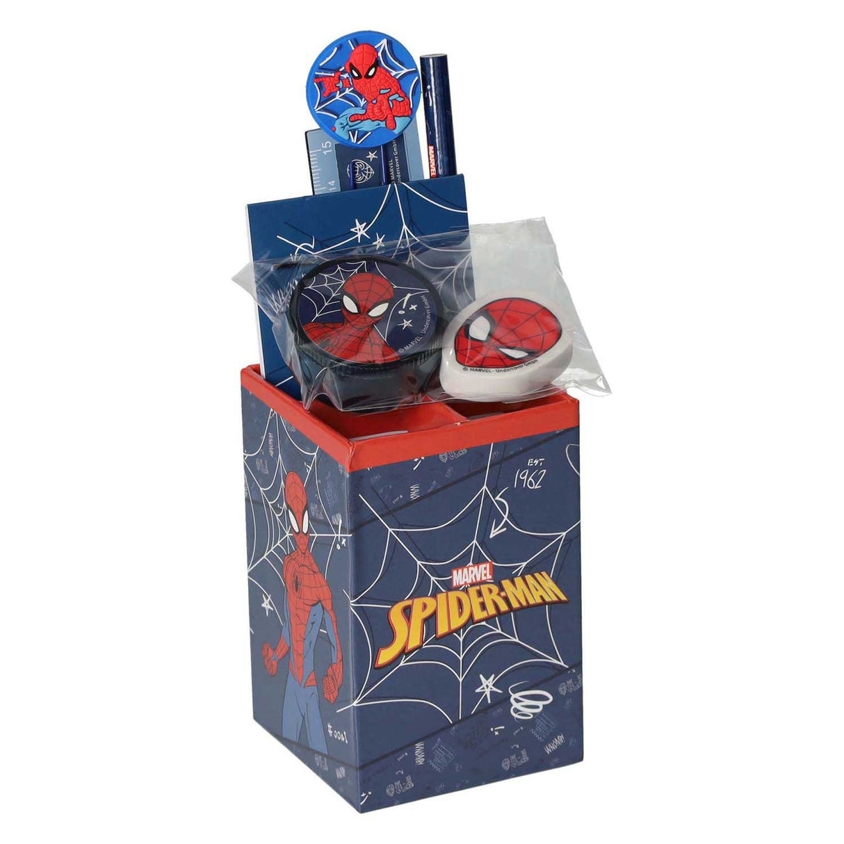 Undercover Spiderman Schreibtischset, 7-teilig.