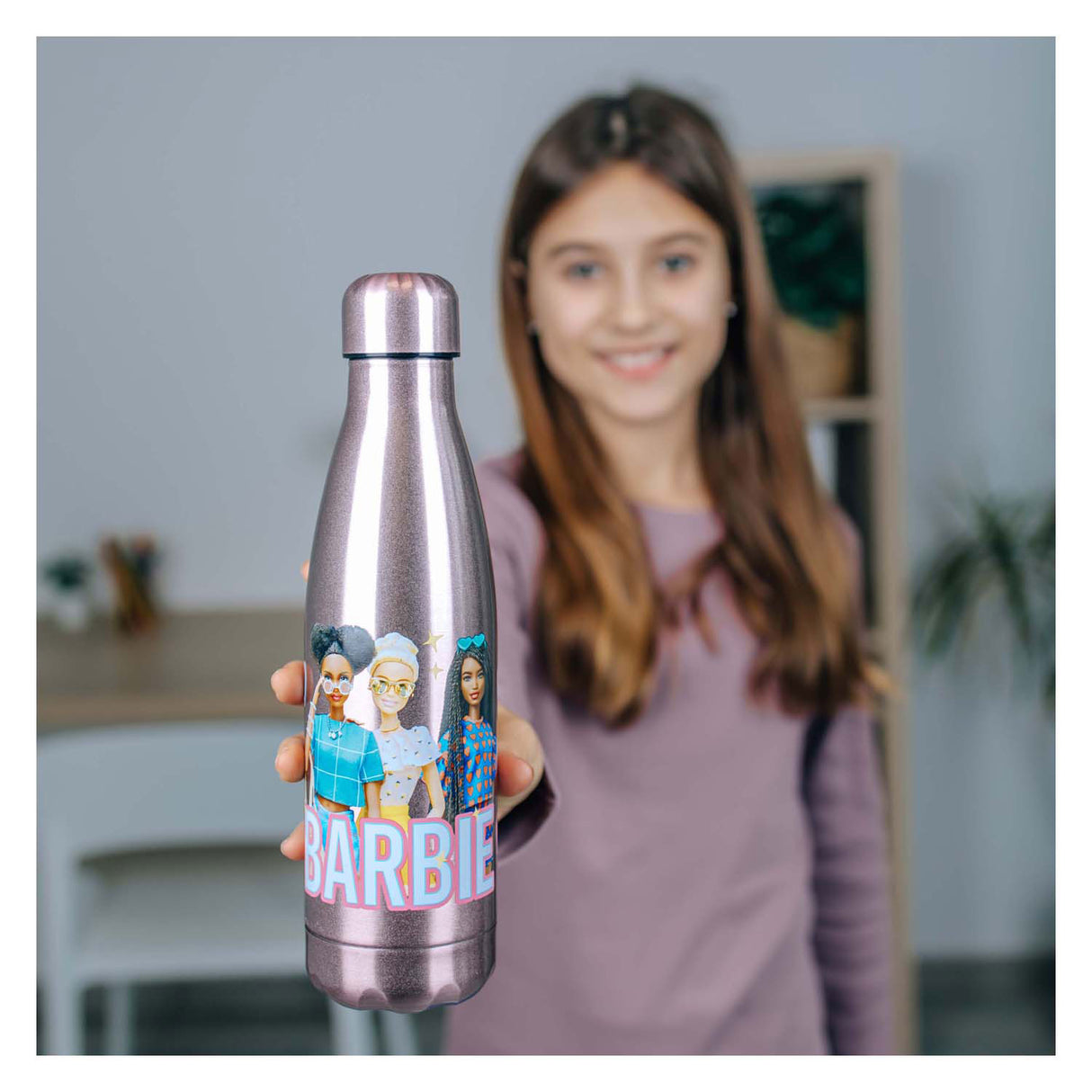 Undercover Barbie Trinkflasche Edelstahl 450ml mehrfarbig kinderfreundlich.