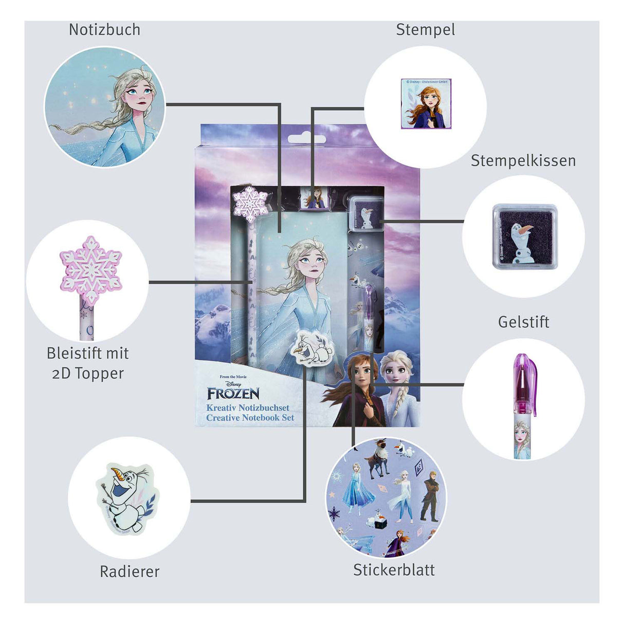 Undercover Notizblock-Set Frozen - 7-tlg.