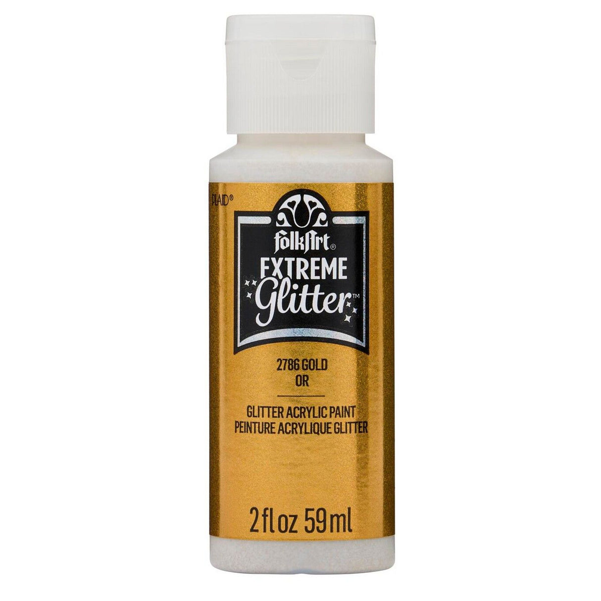 Folkart • Acrylfarbe mit extremem Glitzer, Gold, 59 ml