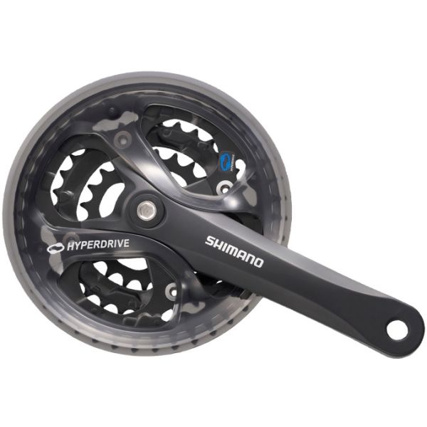 Shimano Kurbelgarnitur 7 8 Gang Acera FC-M361 mit 175 mm Kurbelarm 42 x 32 x 22 Zähne – Schwarz