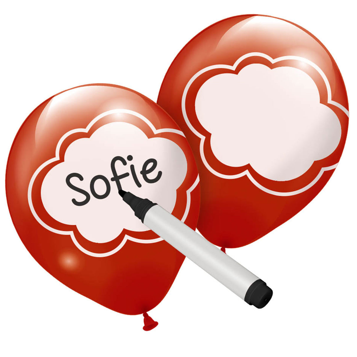 Folat bv farbige beschreibbare Luftballons, 6 Stück.
