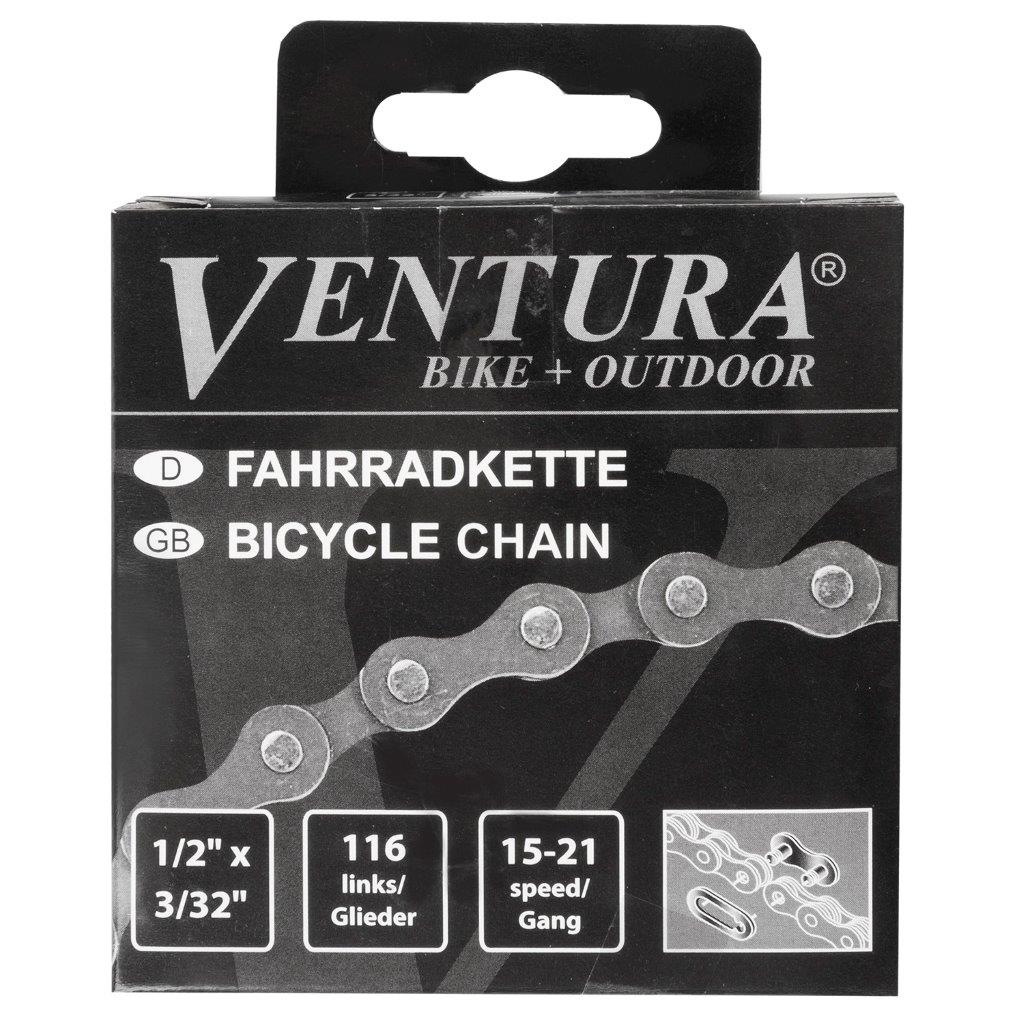 Ventura Halskette FD1002A - 6 7sp - 1 2 x 3 32 - 116 Links - Grau