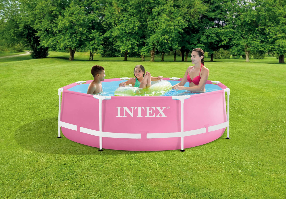 Intex rosa Metallrahmen Schwimmbad 244 x 76 cm