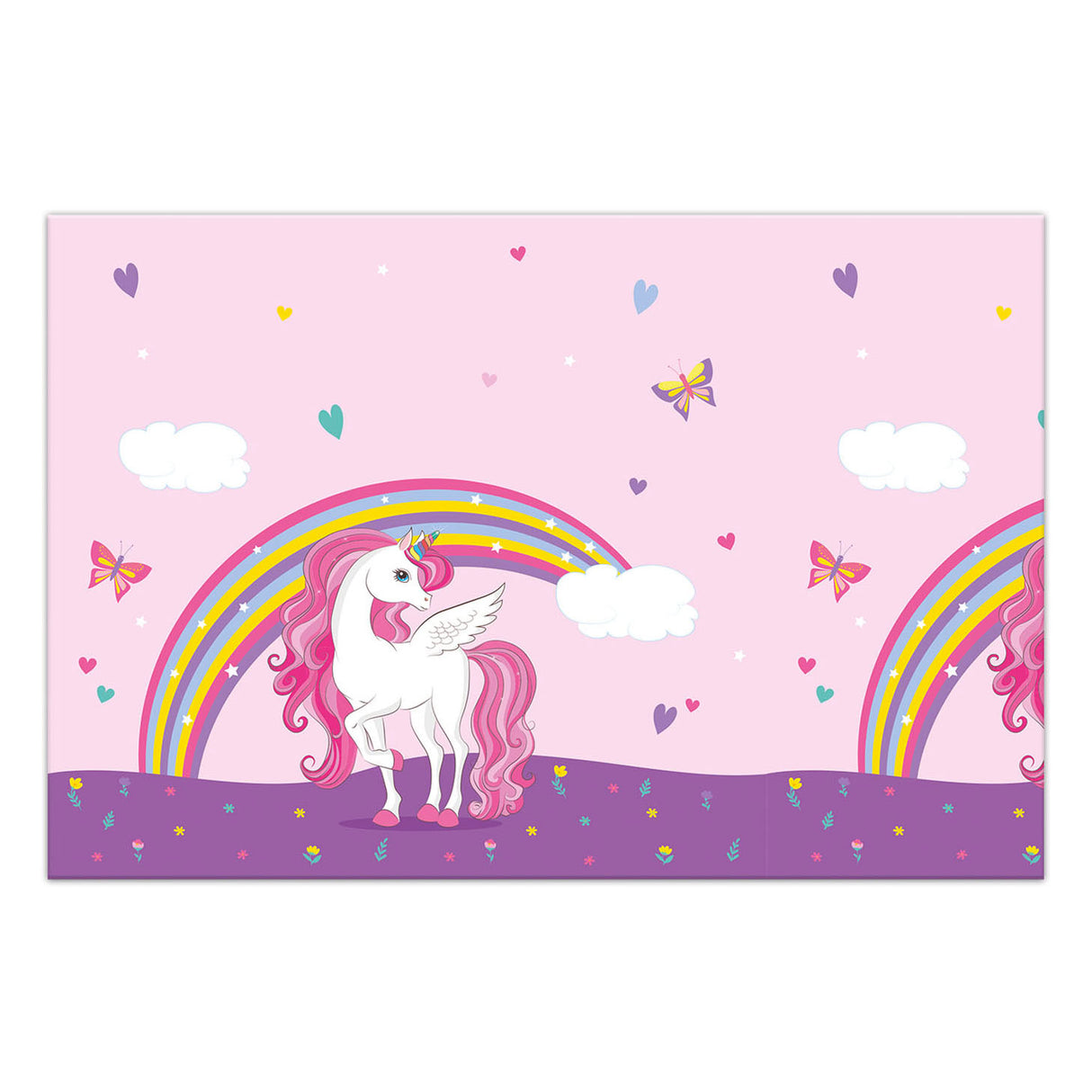 Globos Tischdecke Einhorn Regenbogenfarben, 120x180cm