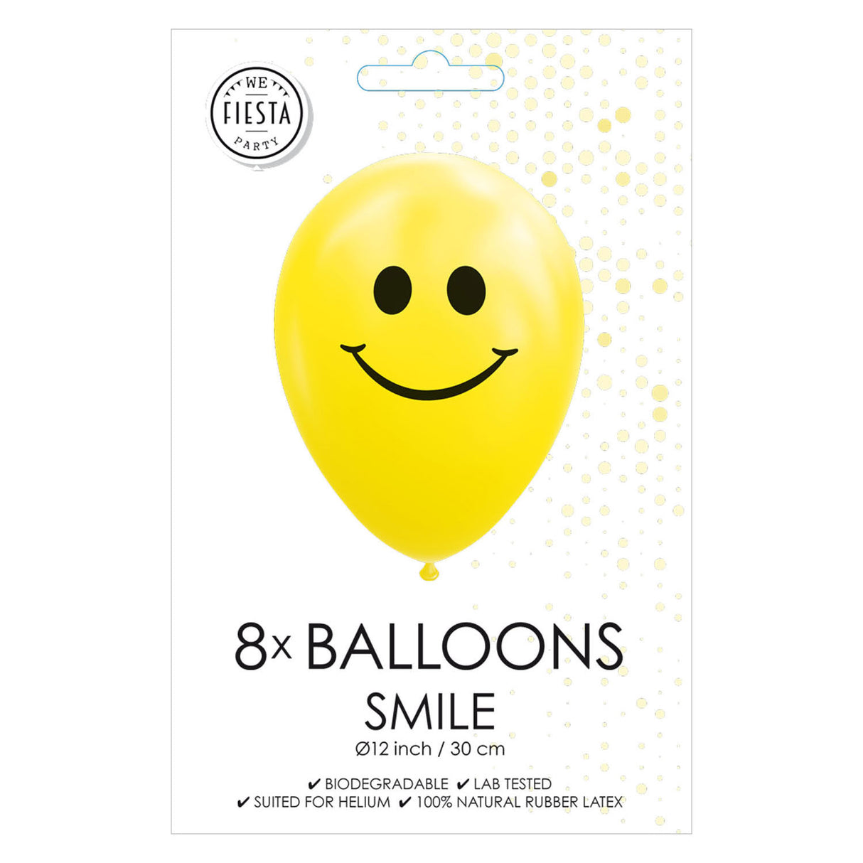 Globos Luftballons Smile Gelb 30cm, 8 Stk.