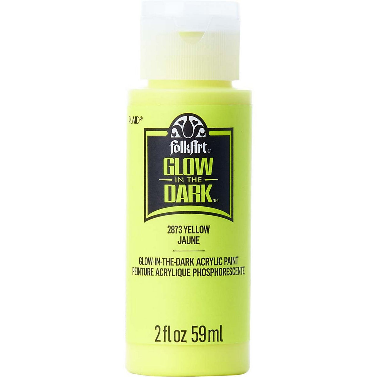 Folkart • im Dunkeln leuchtende Acrylfarbe Gelb, 59 ml