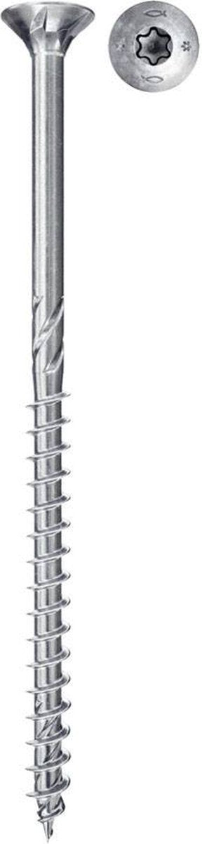 Fischer 670376 Spanplattenschraube Power-Fast II 5,0 x 50 Tx20 – Senkkopf – Teilgewinde – blau verzinkt (200 Stück)