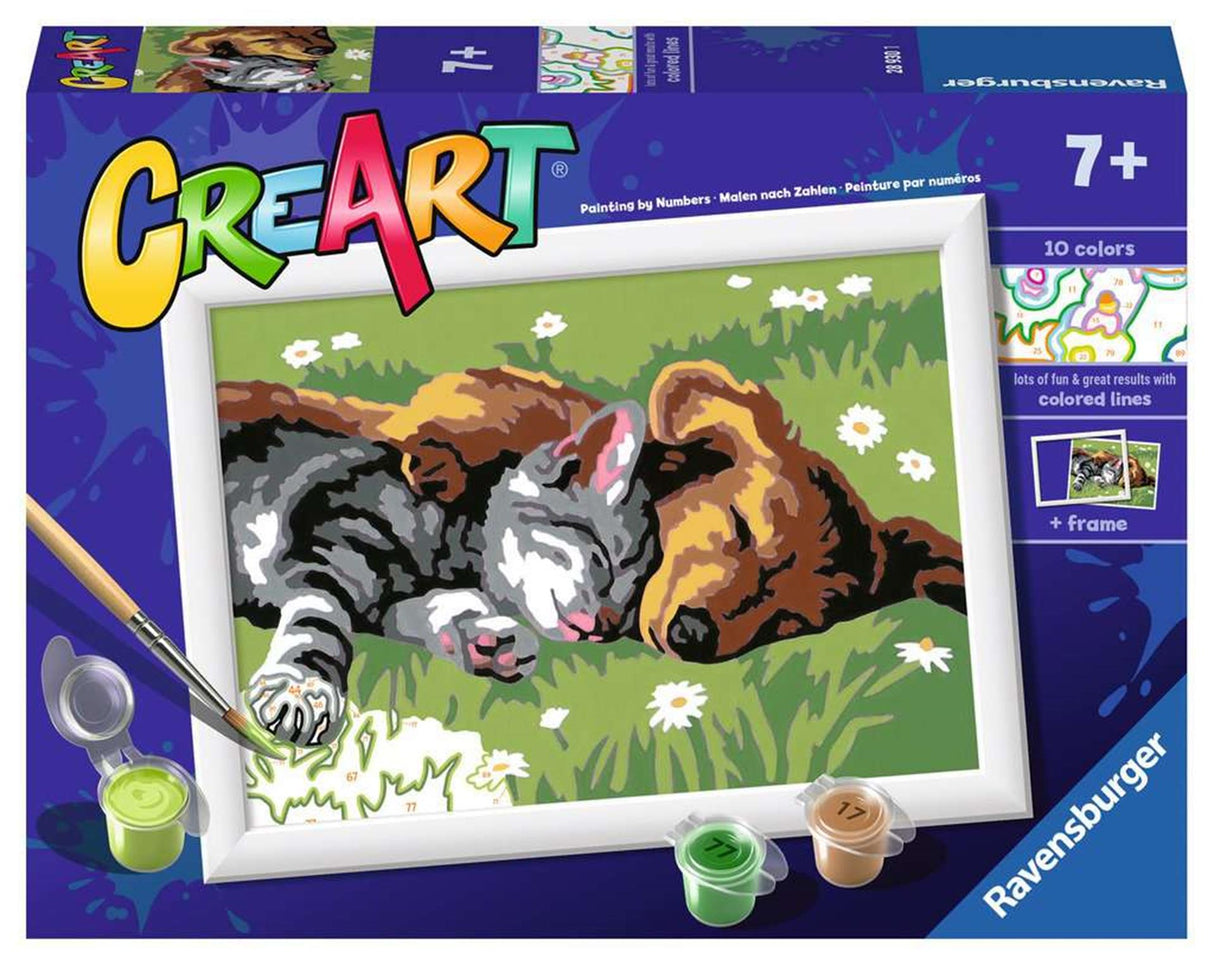 Ravensburger Kreart Gemälde bei Nummer - Schlafkatzen und Hunde