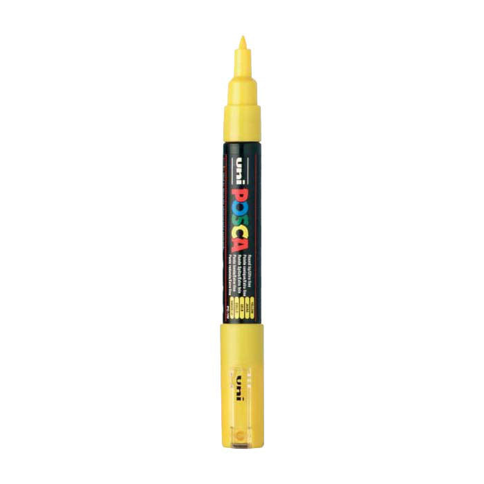 Uni-Posca Posca-Marker, Größe PC-1m, Strichstärke 0,7 mm, extrafein, gelb, 1 Stück