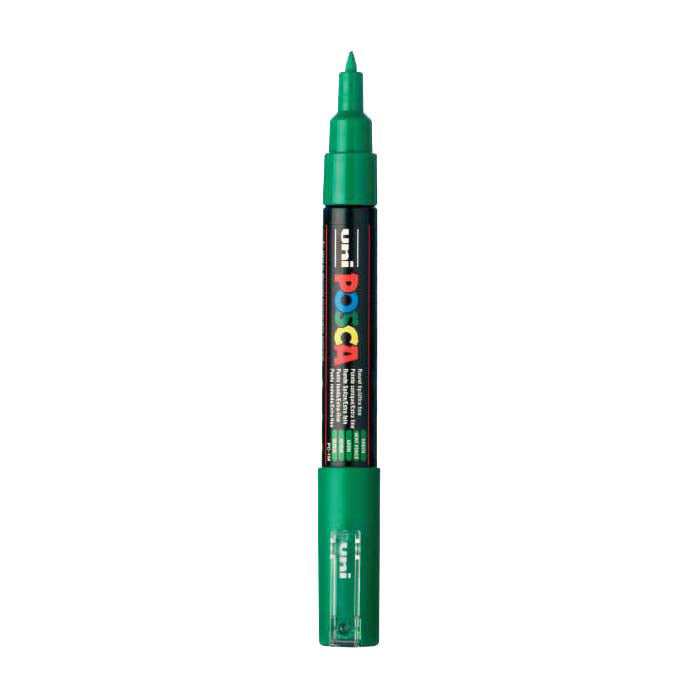 Uni-Posca Posca-Marker, Größe PC-1m, Strichstärke 0,7 mm, extrafein, grün, 1 Stück