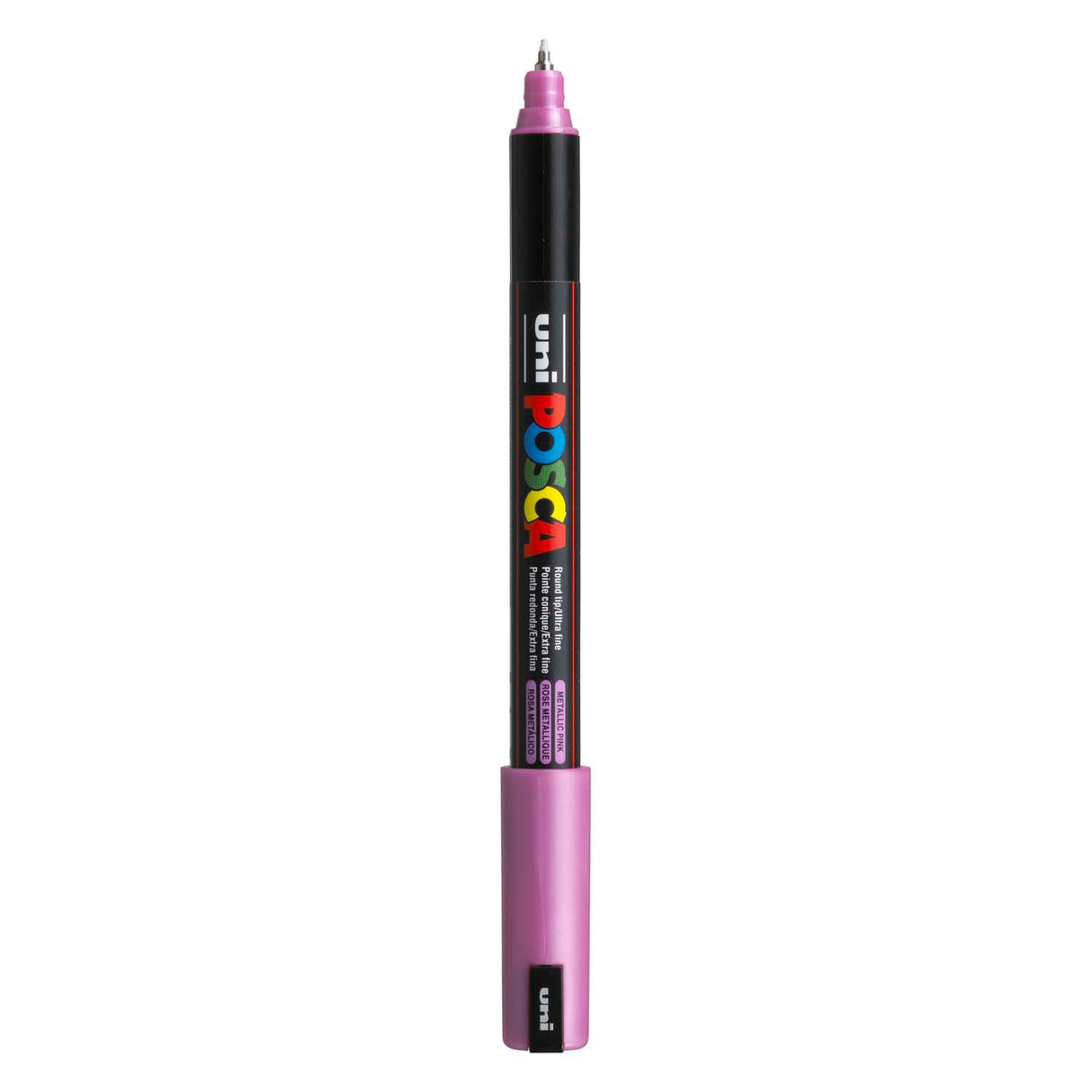 Uni-Posca Posca-Marker, Größe PC-1MR, Strichstärke 0,7 mm, extrafein, Metallic-Rosa, 1 Stück