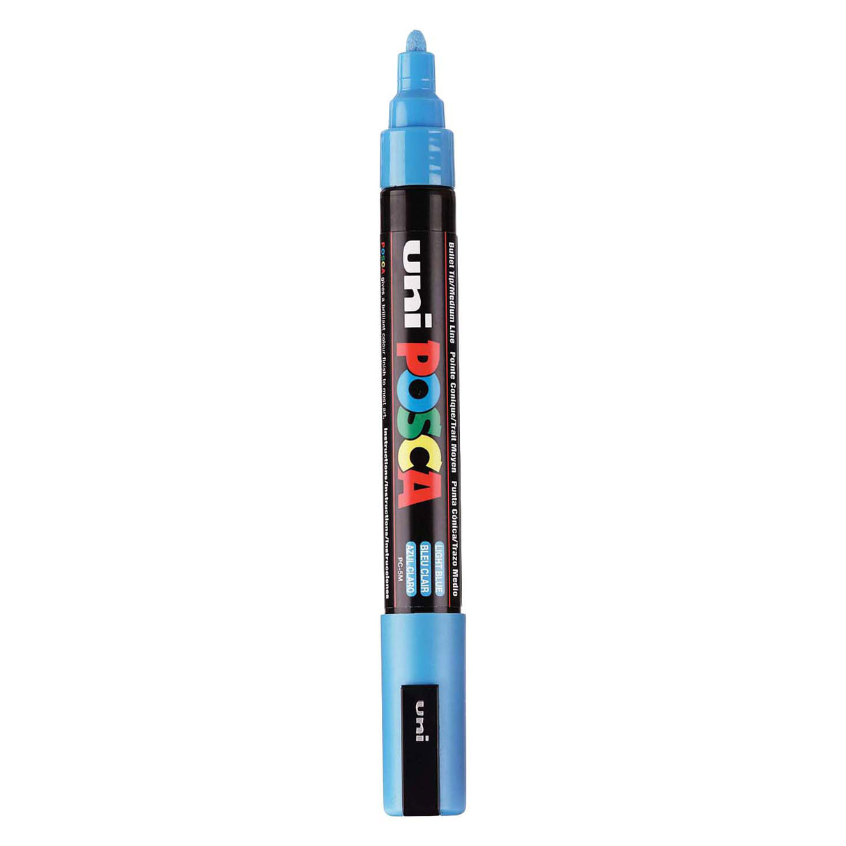 Uni-Posca Posca-Marker, Größe PC-5m, Strichstärke 2,5 mm, mittel, hellblau, 1 Stück