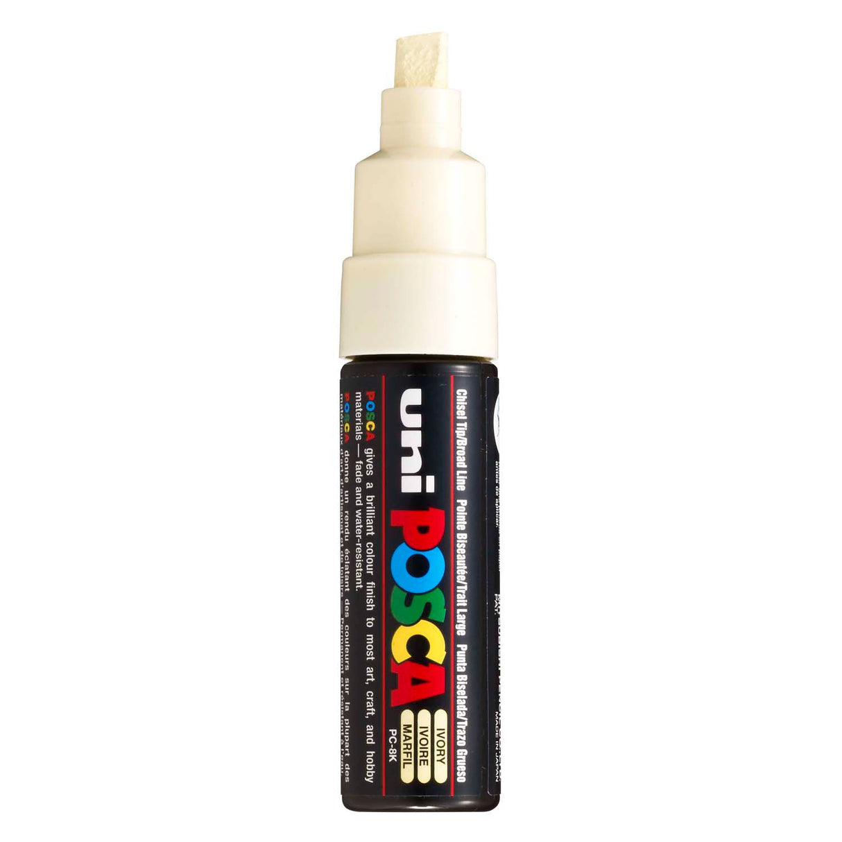 Uni-Posca Posca-Marker, Größe PC-8k, Strichstärke 8 mm, breit, Elfenbein, 1 Stück