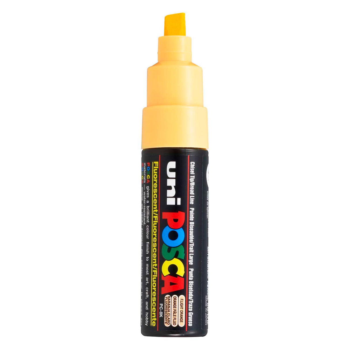 Uni-Posca Posca-Marker, Größe PC-8k, Strichstärke 8 mm, breit, fluo hellorange, 1 Stück