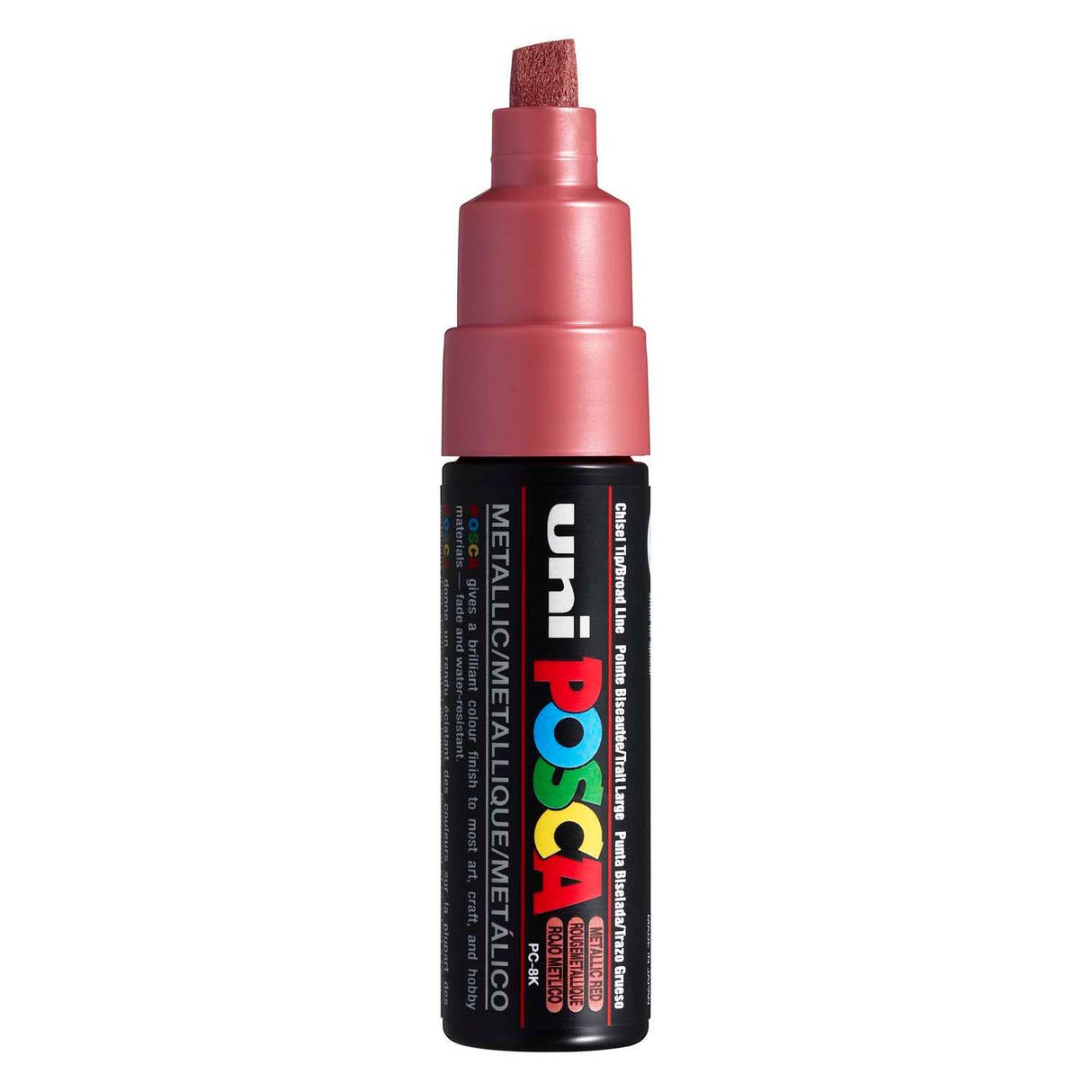 Uni-Posca Posca-Marker, Größe PC-8k, Strichstärke 8 mm, breit, rot metallic, 1 Stück