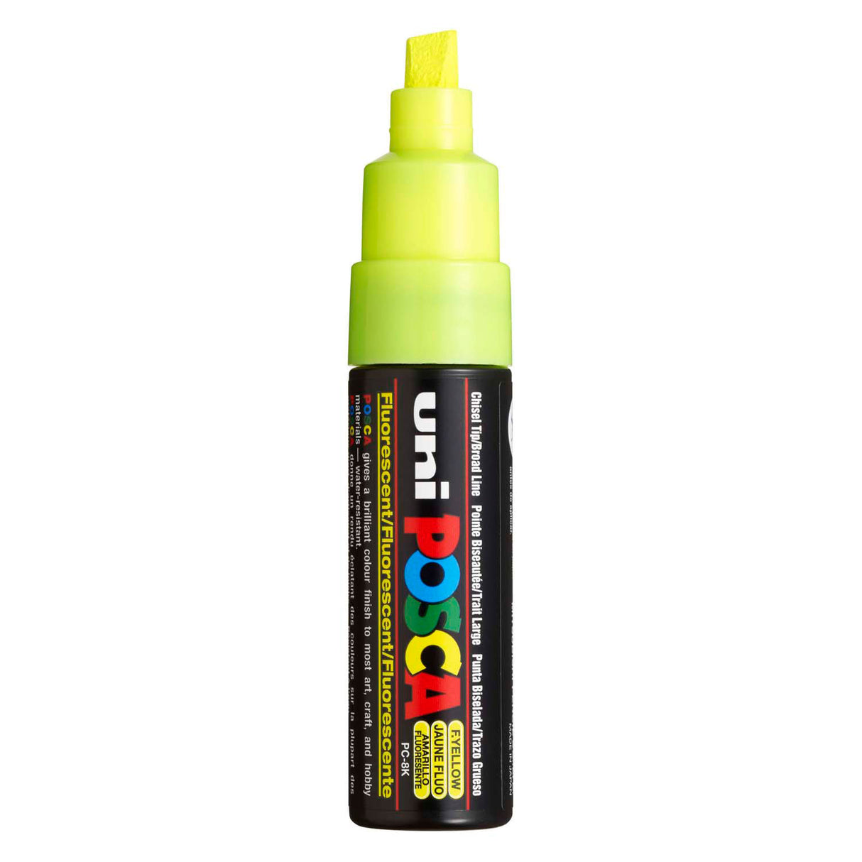 Uni-Posca Posca-Marker, Größe PC-8k, Strichstärke 8 mm, breit, fluogelb, 1 Stück