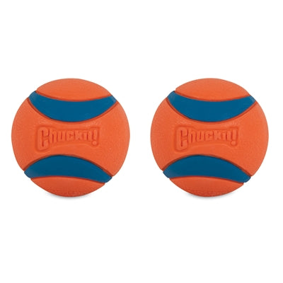 Chuckit! Ultra Ball - Hundeball - Gummi - schwimmend - Größe M - 6 cm - Orange - 2 Stück