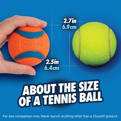 Chuckit! Ultra Ball - Hundeball - Gummi - schwimmend - Größe M - 6 cm - Orange - 2 Stück