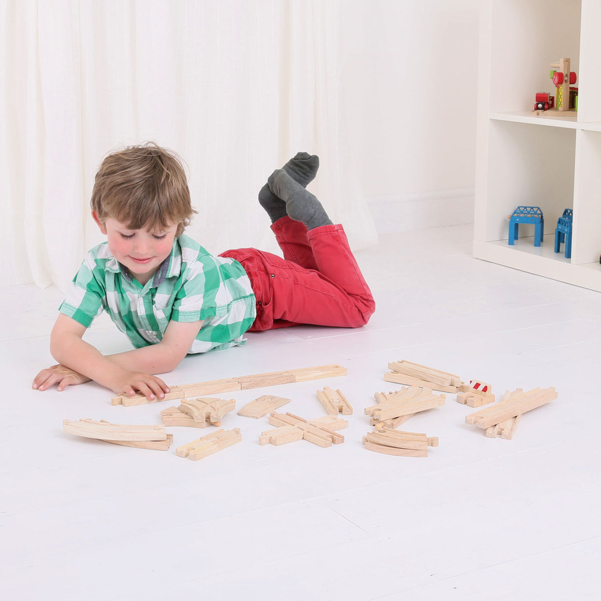 Bigjigs Holzschienen-Verlängerungsset, 25-tlg.